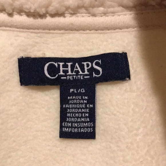 NWOT Chaps cream Sherpa fleece vest - Picture 4 of 5